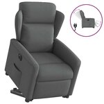 vidaXL Fauteuil inclinable électrique gris foncé tissu