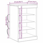 Buffet vidaXL avec lumières LED Bois ancien 41x37x67 cm