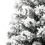 vidaXL Demi sapin de Noël artificiel mince avec neige floquée 180 cm