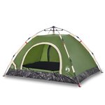 vidaXL Tente de camping 3 personnes vert libération rapide