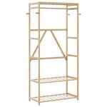 vidaXL Porte-vêtement avec étagères 80x40x175 cm bambou