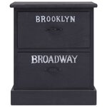 vidaXL 2 Pièces Tables de chevet Noir 38x28x45 cm Bois de Paulownia