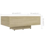 vidaXL Table basse Chêne sonoma 85x55x31 cm Bois d'ingénierie