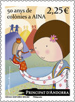 Timbre Andorre - La maison de colonies AINA