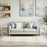 vidaXL Meuble d'appoint 2 Pièces Blanc Brillant Ø40 x 50 cm