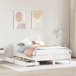 vidaXL Cadre de lit sans matelas blanc 135x190 cm bois de pin massif
