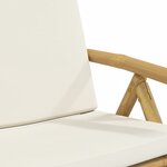 vidaXL Ensemble de bistro pliante 3 Pièces et coussins blanc crème bambou