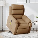 vidaXL Fauteuil inclinable de massage électrique marron velours