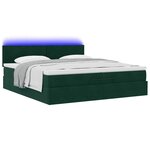 vidaXL Cadre de lit ottoman avec matelas vert foncé 200x200 cm velours