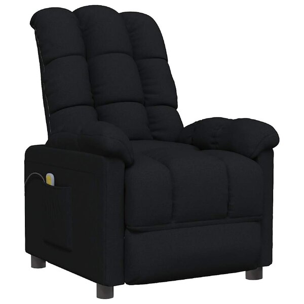 vidaXL Fauteuil de massage Noir Tissu