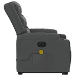 vidaXL Fauteuil inclinable de massage électrique Gris foncé Tissu