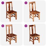 vidaXL Chaises à manger lot de 6 bois massif