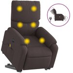 vidaXL Fauteuil inclinable de massage électrique Marron foncé Tissu