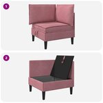 vidaXL Sofa avec rangement Rose Velours