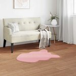 vidaXL Tapis en Fourrure Synthétique de Lapin Olite Rose 80 x 120 cm