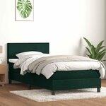 vidaXL Sommier à lattes de lit et matelas et LED vert foncé 80x220 cm velours
