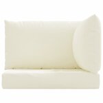 vidaXL Coussins de palette 3 Pièces blanc crème tissu oxford