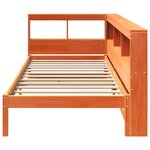 vidaXL Lit bibliothèque sans matelas cire marron 90x200 cm pin massif