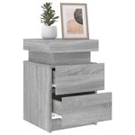 vidaXL Tables de chevet avec lumières LED 2 Pièces sonoma gris 35x39x55cm