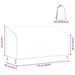 vidaXL Housse de banc de jardin Noir 175 x 85 x 65 / 94 cm Tissu 210D