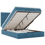 vidaXL Cadre de lit ottoman avec matelas bleu foncé 140x200 cm velours