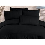 Parure de lit - housse de couette 220 x 240 + 2 taies d'oreiller 60 x 60  70  polyester - Noir