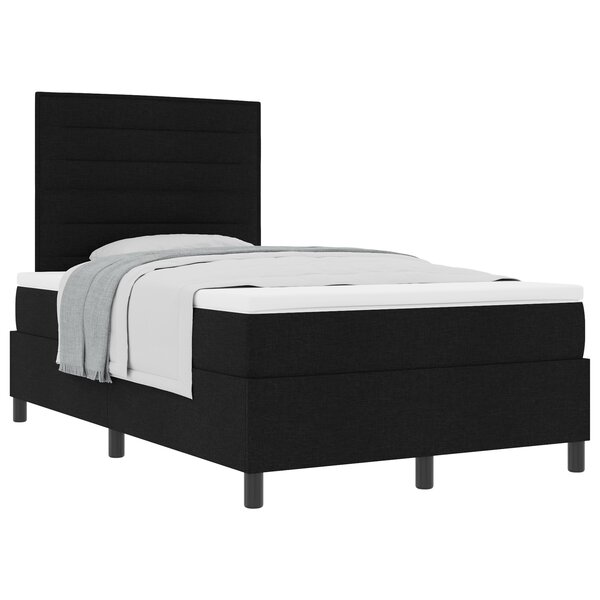 vidaXL Lit box spring avec matelas noir 120x200 cm en tissu