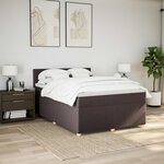 vidaXL Sommier à lattes de lit avec matelas Marron foncé 140x200 cm
