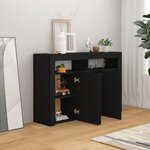 vidaXL Buffet avec lumières LED noir 115 5x30x75 cm
