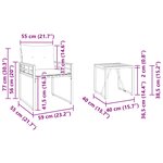 vidaXL Ensemble de meubles d'extérieur avec coussin 3 Pièces Gris foncé