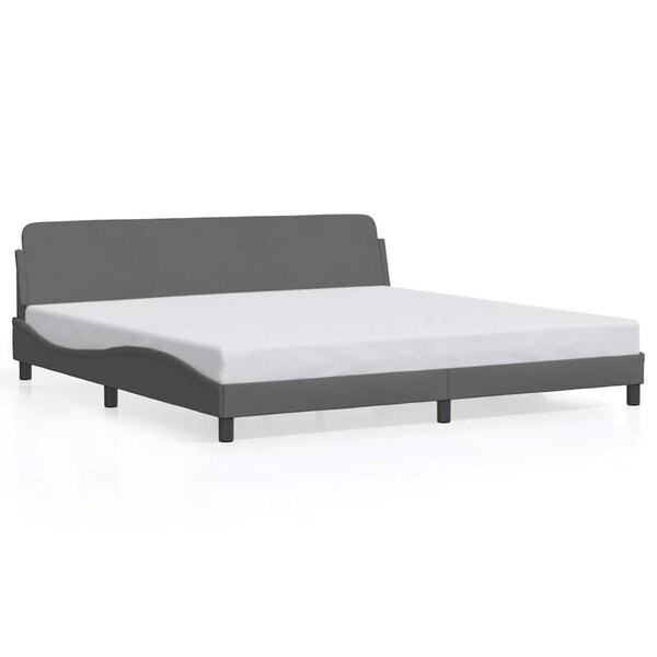 vidaXL Cadre de lit Dover gris foncé 193x203 cm tissu