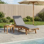 vidaXL Transat Marron et gris clair Polyester