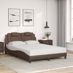 vidaXL Cadre de lit Viana sans matelas marron 140x200 cm similicuir