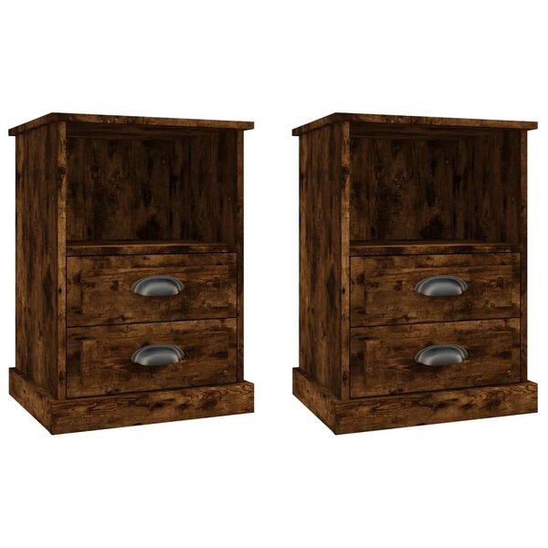 vidaXL Tables de chevet 2 Pièces chêne fumé 43x36x60 cm
