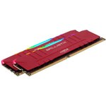 BALLISTIX - Mémoire PC RAM RGB - 16Go (2x8Go) - 3200MHz - DDR4 - CAS 16 - Rouge (BL2K8G32C16U4RL)