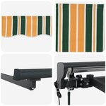 vidaXL Auvent Rétractable Vert et jaune 350x250 cm tissu