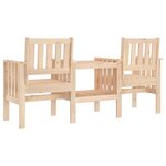 vidaXL Banc de jardin avec table 2 places bois de pin massif