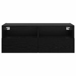 vidaXL Meuble TV mural Chêne noir 80 x 30 x 30 cm Bois d'ingénierie