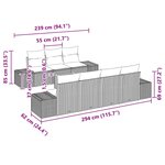 vidaXL Ensemble de canapé de jardin avec coussin 8 Pièces Noir Poly rotin