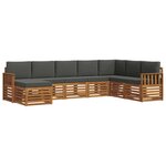 vidaXL Ensemble de canapés d'extérieur 8 Pièces Naturel et Anthracite