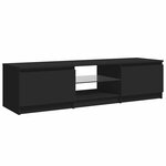 vidaXL Meuble TV avec lumières LED noir 140x40x36 cm