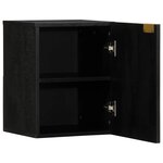 vidaXL Armoire murale de salle de bain noir bois d'ingénierie