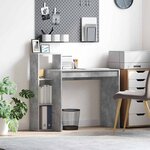 vidaXL Bureau Gris béton 100 x 40 x 90 cm Bois d'ingénierie