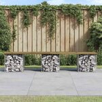 vidaXL Banc de jardin design gabion 203x31x42 cm bois de pin imprégné