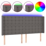 vidaXL Tête de lit à LED Gris 203x16x118/128 cm Similicuir