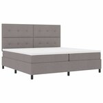 vidaXL Lit à ressorts avec matelas Taupe 200 x 200 cm tissu