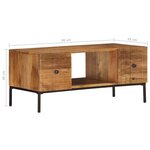 vidaXL Table basse 90x45x40 cm Bois de manguier massif