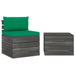 vidaXL Salon palette de jardin 2 Pièces avec coussins Bois de pin massif