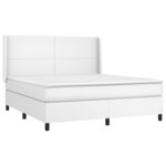 vidaXL Sommier à lattes de lit matelas LED Blanc 160x200 cm Similicuir