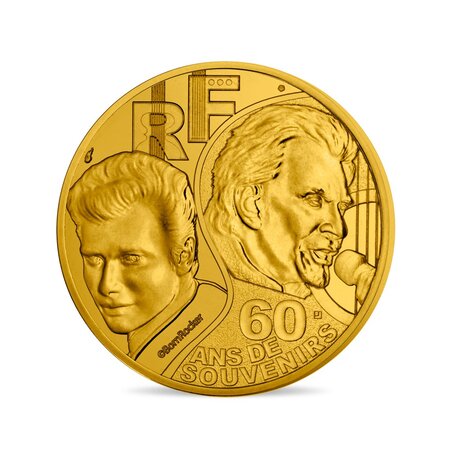 Monnaie de 1/4€ johnny hallyday 60 ans de souvenirs - qualité courante millésime 2020